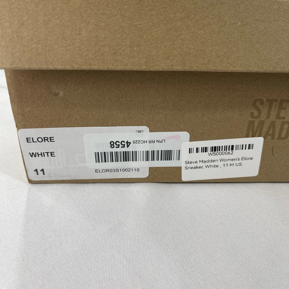 Steve Madden Womens Elore Canvas Fashion Sneakers. Color White. Size 11 BNWB - Picture 3 of 7